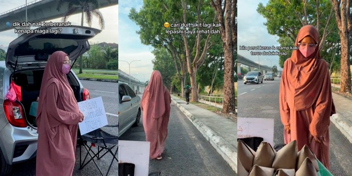 Demi Biaya Persalinan, Wanita Hamil Ini Rela Jualan Nasi Lemak