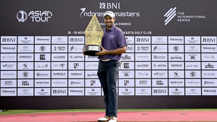 Pegolf India, Gaganjeet Bhullar, menjuarai turnamen Indonesia Masters 2023 di Royale Jakarta Golf Club, Minggu 19 November 2023.