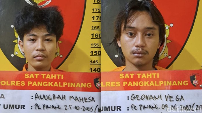 2 dari 4 pelaku pengeroyokan pelajar di halte di Pangkalpinang.