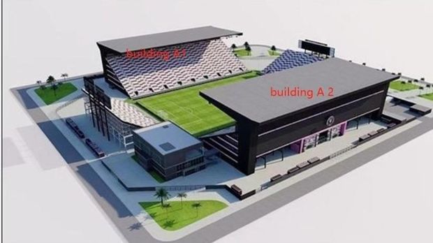 Desain stadion yang akan dibangun Bosowa untuk PSM di Makassar, Sulsel.