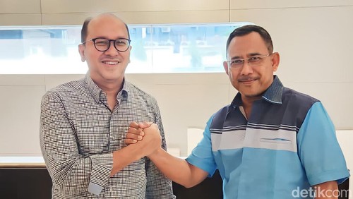 Ketua TKN Prabowo-Gibran Rosan Perkasa Roeslaini (kiri) bersama Faurani saat bertemu di Jakarta pada Senin (20/11/2023).