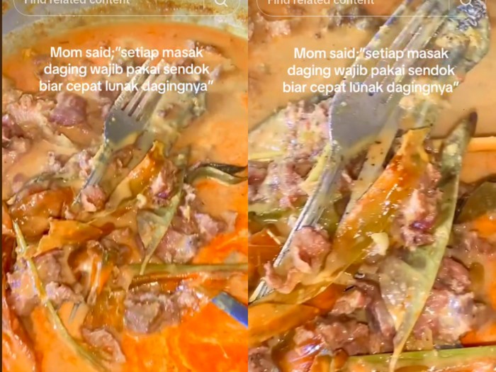 Memasukkan sendok dalam rebusan daging bikin empuk