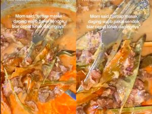 Sendok Dimasukkan Rebusan Daging Bikin Cepat Empuk, Apa Benar?