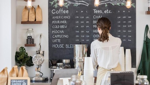 Pelayan kafe Ilustrasi.