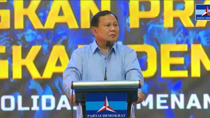 Prabowo di acara Partai Demokrat