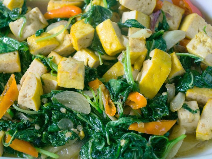 Resep Tumis Bayam dan Tahu Kuning