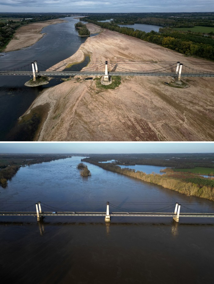Dahaga Sungai Loire Prancis yang Mulai Deras Dialiri Air Dahaga Sungai Loire Prancis yang Mulai Deras Dialiri Air