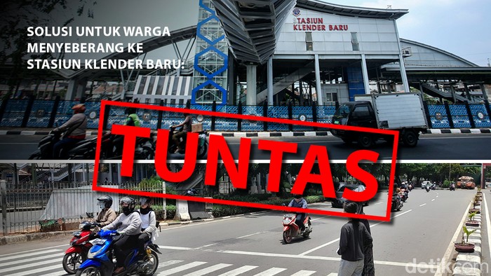 JPO Klender baru dibangun sebagai solusi untuk pejalan kaki. (Repro: Mindra Purnomo/detikcom)