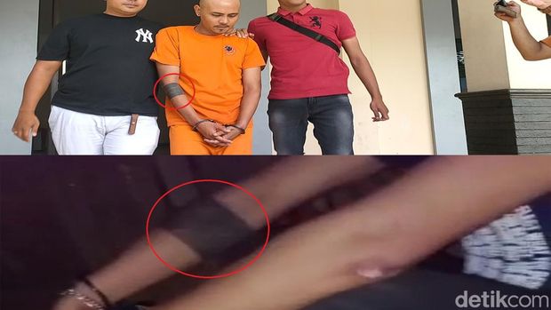 Kolase foto video viral dengan jumpa pers tampang koboi Garut yang letuskan pistol.
