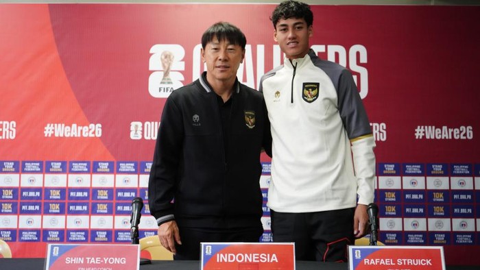 Pelatih Timnas Indonesia Shin Tae-yong dan Pemain Timnas Indonesia Rafael Struick Jelang Lawan Filipina