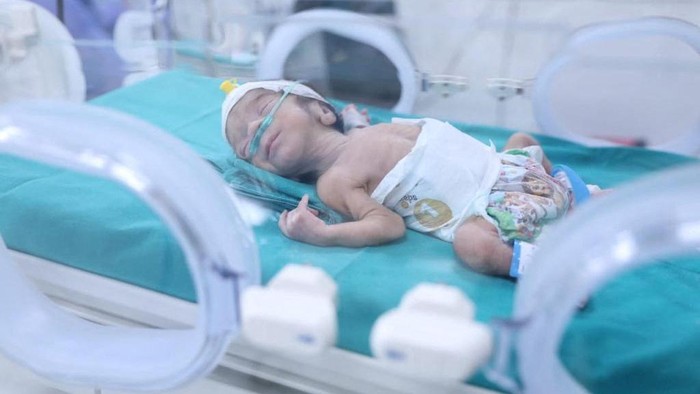 Medics treat premature Palestinian babies evacuated from Gaza at the New Administrative Capital (NAC), amid the ongoing conflict between Israel and the Palestinian Islamist group Hamas, in the east of Cairo, Egypt, in this handout picture, November 20, 2023. The Egyptian Health Ministry/Handout via REUTERS ATTENTION EDITORS - THIS IMAGE WAS PROVIDED BY A THIRD PARTY