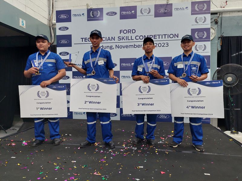 Teknisi Ford yang menjadi juara 'Ford Technician Skill Competition 2023'.