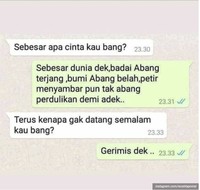 Chat absurd dan kocak ini mungkin akan menghibur harimu yang kelabu, setidaknya bikin senyum sedikit. Benar deh, ini aneh banget.