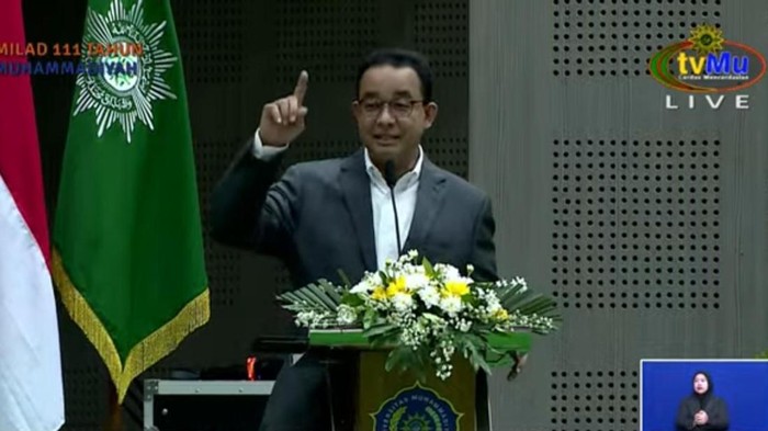 Anies saat dialog terbuka di Muhammadiyah