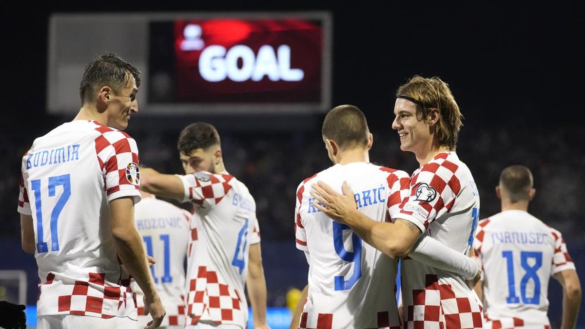 Kroasia jadi tim ke-21 yang lolos ke putaran final Piala Eropa 2024 (Foto: AP/Darko Bandic)