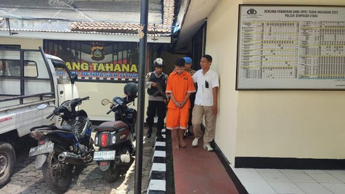 Konferensi pers pengungkapan tindak pidana pencurian dengan pemberatan di Polsek Denpasar Utara. (Dok. Polresta Denpasar)