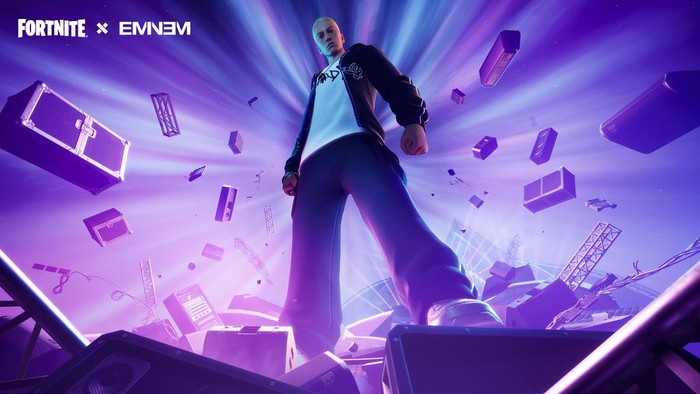 Kabar menggembirakan bagi mereka yang memainkan game battle royale besutan Epic Games, Fortnite. Sebab dalam waktu dekat Eminem bakal konser di dalam permainan.