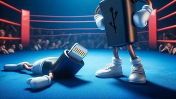 Ketika USB C berhasil mengalahkan Lightning Apple. Foto: Bored Panda