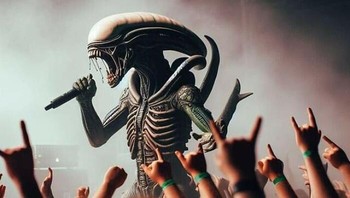 Ketika Predator jadi penyanyi. Foto: Bored Panda