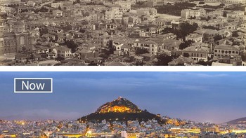 Athena, Yunani - Potret tahun 1862 dan sekarang. Foto: Boredpanda