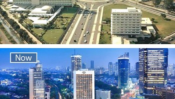 Jakarta, Indonesia. Potret tahun 1960 dan sekarang. Foto: Boredpanda