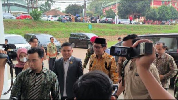 Pasangan nomor urut 3 Ganjar Pranowo dan Mahfud Md menghadiri acara Dialog Terbuka Muhammadiyah Bersama Calon Pemimpin Bangsa. Acara digelar di Gedung Cendekia, Universitas Muhammadiyah Jakarta.