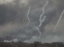 Penampakan Gaza Dihujani Roket Israel
