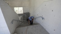 Penyerangan Israel terhadap Gaza, Palestina sejak 7 Oktober 2023 lalu tak hanya meruntuhkan pemukiman, tetapi juga sekolah-sekolah. AP Photo/Ali Mohmoud. 