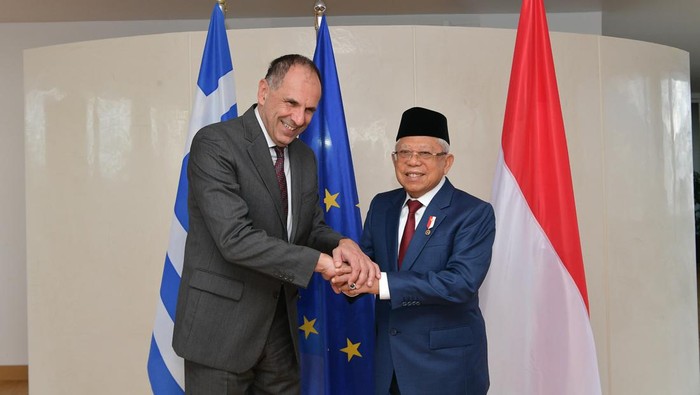 Wapres Maruf Amin dijamu makan siang oleh Menlu Yunani George Gerapetritis.