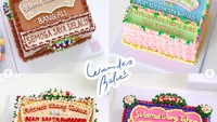 Papan bunga yang identik sebagai ucapan juga bisa dibuat versi kuenya lho! Wanderbakes milik Fiona mewujudkannya dalam bentuk yang cantik. Foto: Instagram wanderbakes_id