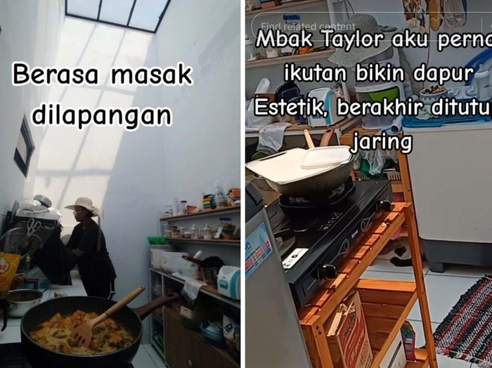 Curhat wanita yang memakai atap transparan untuk dapur berujung gagal estetis, ketika memasak malah kepanasan dan harus memakai topi, viral di media sosial