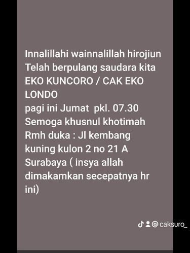 eko londo srimulat meninggal