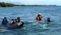 Tranplantasi terumbu karang ini dilakukan kelompok nelayan sejak tahun 2008 untuk mengembalikan biota bawah laut yang dahulu rusak akibat penangkapan ikan menggunakan bom.