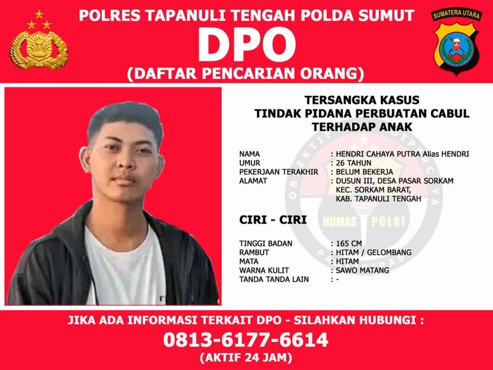 Polisi Terbitkan DPO Pria Cabuli-Sodomi 30 Bocah Laki-laki di Tapteng (Foto: Dok. Polres Tapteng)