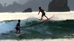 Serunya Berselancar di Pantai Pulau Merah Banyuwangi