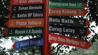 Petunjuk jalan destinasi Tahura Bandung.
