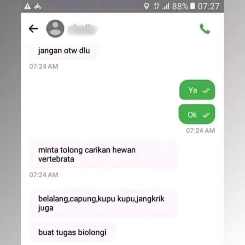 Absurd banget chat pengguna dan driver ojol. Minta tolong sih, tapi nggak seribet ini juga kali.