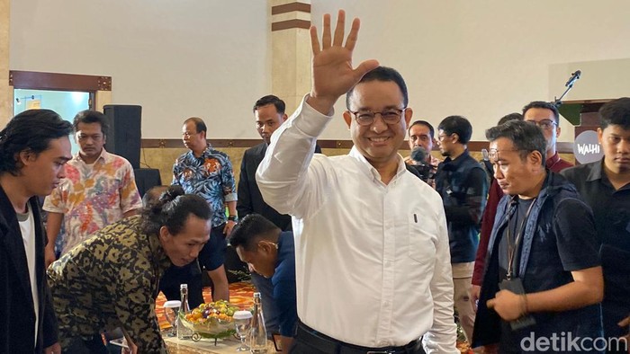 Capres Anies Baswedan di acara WALHI, 25 November 2023. (Devi Puspitasari/detikcom)