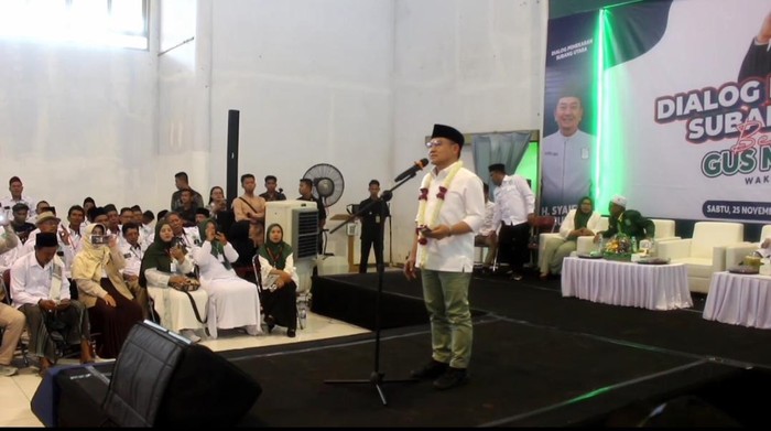 Cawapres Muhaimin Iskandar saat hadir di acara Subang.