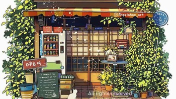 Ilustrasi yang dibuat Angela mengingatkan kita pada rumah yang ada di anime Ghibli. Foto: Angela Hao via Bored Panda