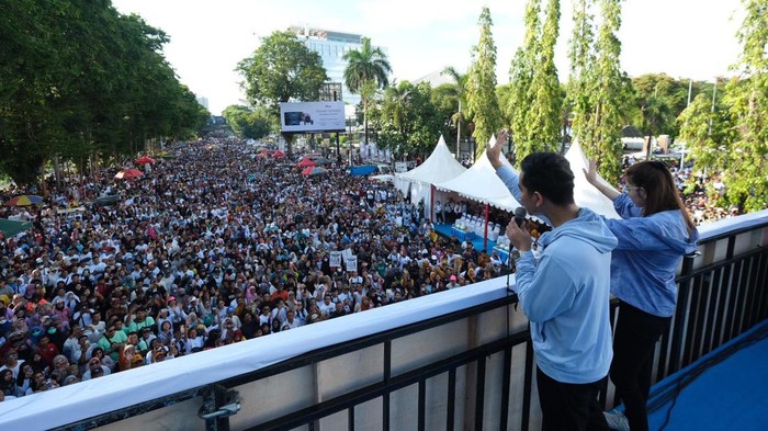 Jalan Sehat Satu Putaran Prabowo-Gibran di Makassar.