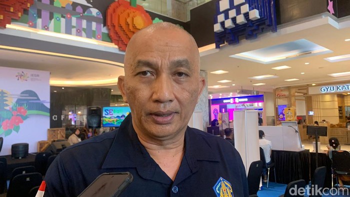 Kepala Dinas Ketenagakerjaan dan ESDM Provinsi Bali Ida Bagus Setiawan di Trans Studio Mall, Denpasar, Sabtu (25/11/2023). (Rizki Setyo Samudero)