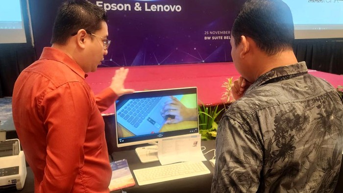 Epson Indonesia dan Lenovo menggelar diskusi bersama dengan sejumlah instansi, sekolahan, pengguna printer dan laptop yang ada di Kabupaten Belitung.