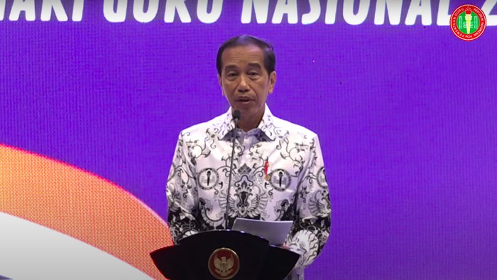 Presiden Jokowi di HUT PGRI, 25 November 2023. (YouTube PGRI)