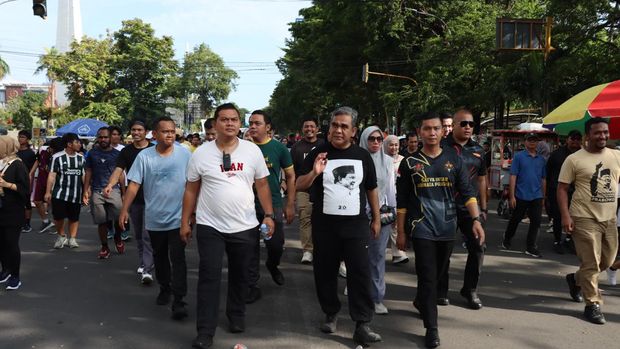 Sekjen Partai Gerindra Ahmad Muzani di Makassar, Sulsel, Sabtu (25/11/2023).