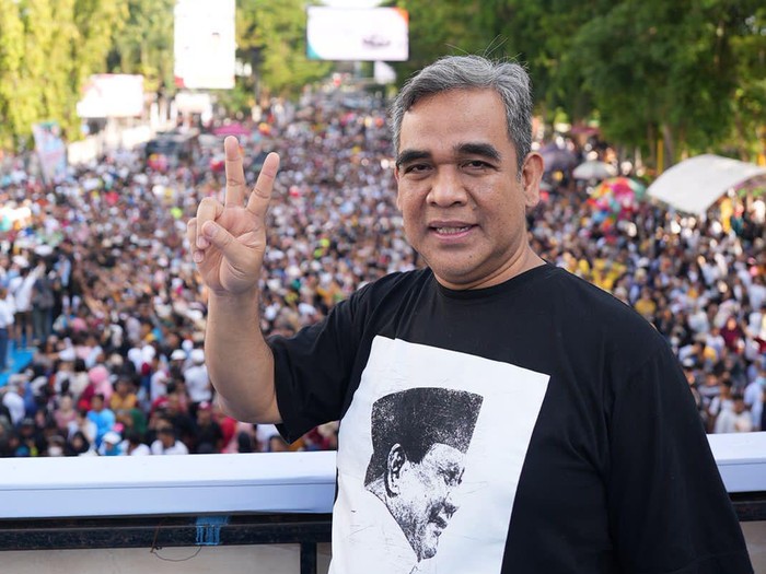 Sekjen Partai Gerindra Ahmad Muzani di Makassar, Sulsel, Sabtu (25/11/2023).