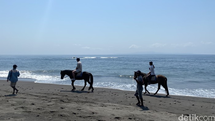 Suasana berkuda di Bali Horse Riding, Pantai Saba, Gianyar, Bali, beberapa waktu lalu. (Indah Dwi Hastuti-detikBali)