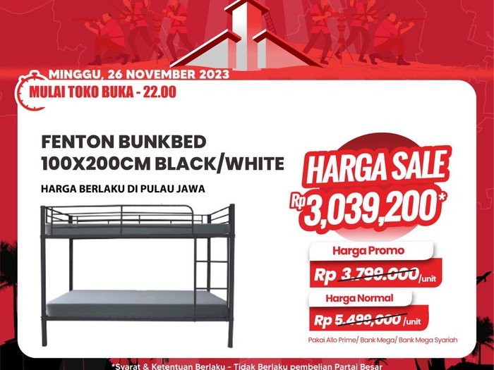 Transmart Full day sale-tempat tidur tingkat