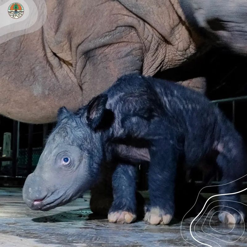 Anak badak Sumatera jantan yang baru lahir di Way Kambas