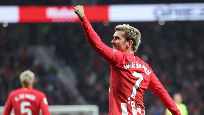 Soccer Football - LaLiga - Atletico Madrid v RCD Mallorca - Metropolitano, Madrid, Spain - November 25, 2023 Atletico Madrids Antoine Griezmann celebrates scoring their first goal REUTERS/Isabel Infantes